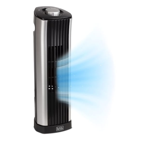 Black & Decker Mini Tower Fan - Quiet Oscillating Stand up 14'' Desk Fans - BFT114