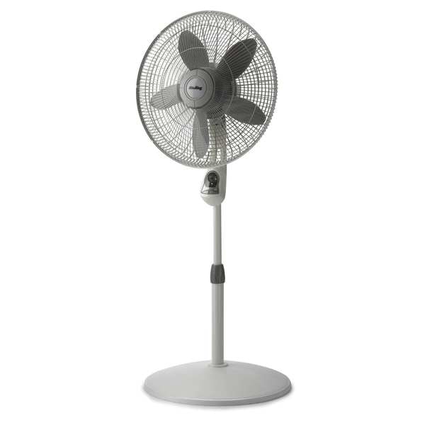 Air King 18" Blade Dia Pedestal Fan, Oscillating, 3 Speeds, 120VAC, White, Remote Control - 9880