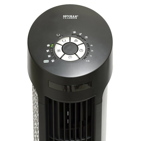 Seville Classics Oscil Tower Fan Combo Pack, 40 in, Black - EHF10130B
