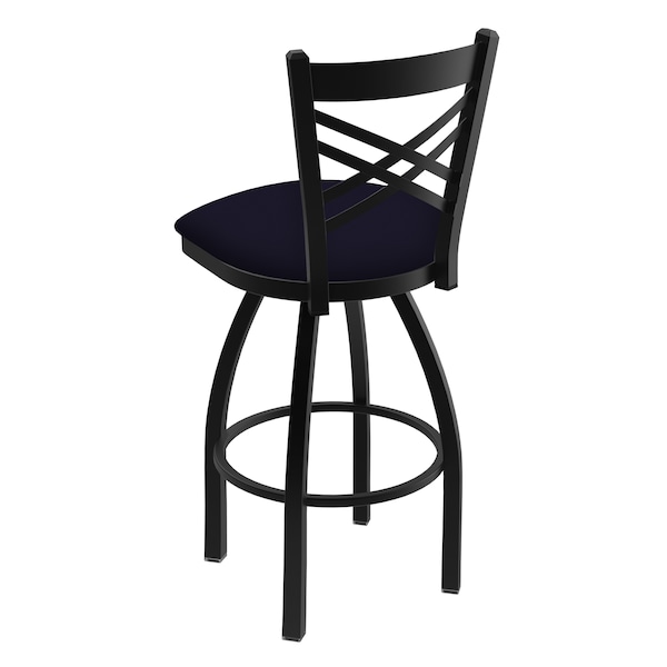 Holland Bar Stool Co 25" Swivel Counter Stool, Black Wrinkle, Canter Twilight Seat - 82025BW002