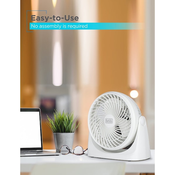 Black & Decker Turbo Desk Fan, Electric Portable 7'' Table Fan - BFTU107