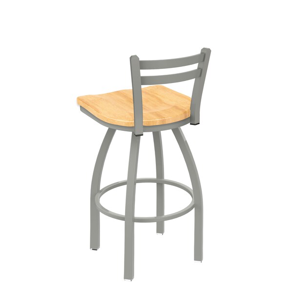 Holland Bar Stool Co 25" Low Back Swivel Counter Stool, Nickel Finish, Nat Maple Seat - 41125ANNATMPL