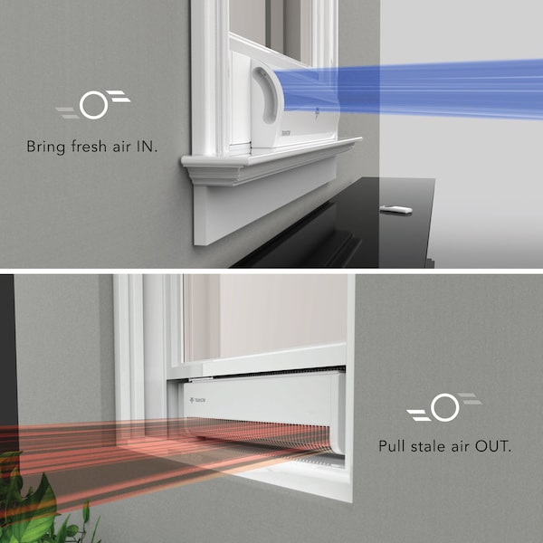 Vornado Vornado Transom 7.16 in. H 4 speed Electronically Reversible Window Fan Remote Control - FA1-0136-43