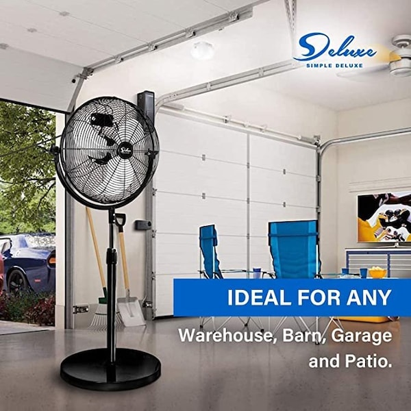 Simple Deluxe Simple Deluxe Industrial Stand Fan, 20 Inch, 2 PACK, White, 2 Inch Industrial Standing Fan - HIFANXSTAND20X2