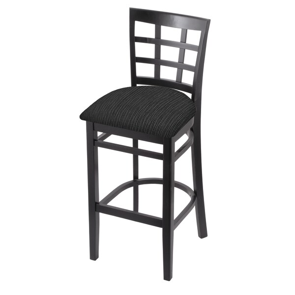 Holland Bar Stool Co 25" Counter Stool, Black Finish, Graph Coal Seat - 313025BLK018
