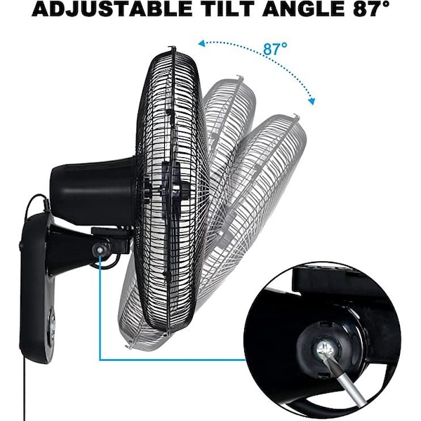 Ipower 18 Inch Wall Mount Fan with Remote Control, 2-pack, 2PK - HIFANXWALL18BRCX2