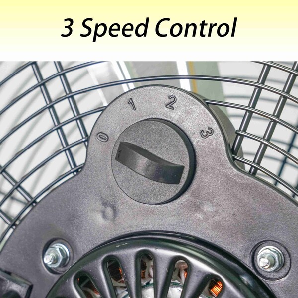 Edendirect 20 in. 3 Speeds High Velocity Pedestal Fan in Yellow with Powerful 1/5 Motor - IR-FANPD20A
