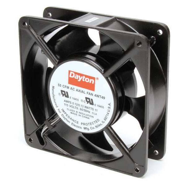 Dayton Axial Fan, Square, 115V AC, 1 Phase, Cast Aluminum, 4 11/16 in W. - 4WT49