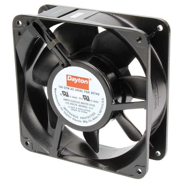 Dayton 4-11/16 in H x 4-11/16 in W Square Axial Fan, 1-1/2 in D, 100/85 CFM, 115V AC, IP20 - 2RTK6