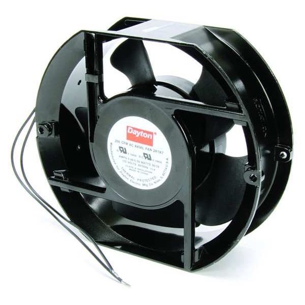 Dayton Axial Fan, Round, 115V AC, 1 Phase, Aluminum, 5 15/16 in W. - 2RTK7