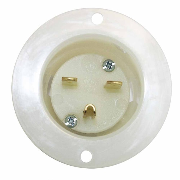Superior Electric Std Flange Plug 2-Pole 3-Wire 15A 250V NEMA 6-15P - YGF128