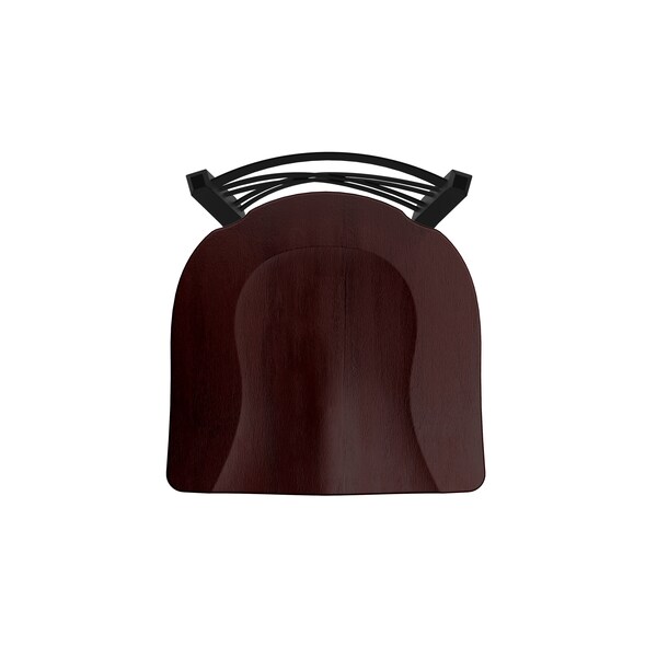 Holland Bar Stool Co 25" Swivel Counter Stool, Black Wrinkle, Dark Cherry Maple Seat - 82025BWDCMPL