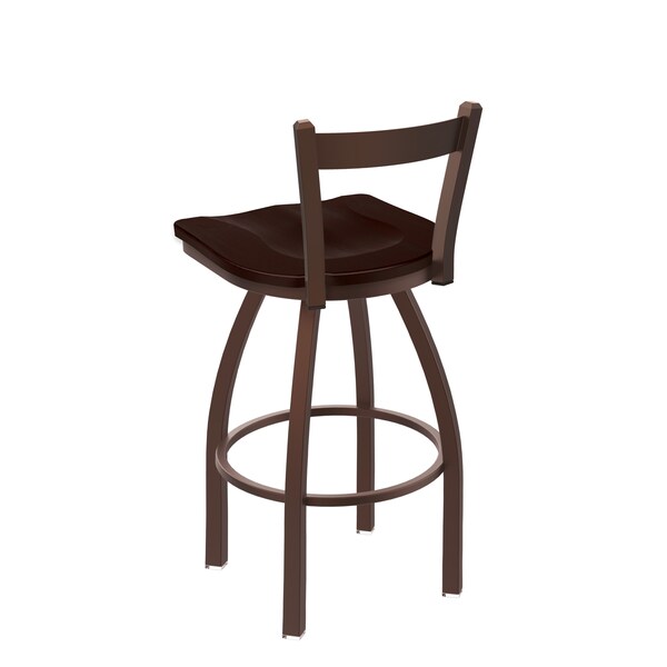 Holland Bar Stool Co 25" Low Back Swivel Counter Stool, Bronze Finish, Dark Cherry Maple Seat - 82125BZDCMPL