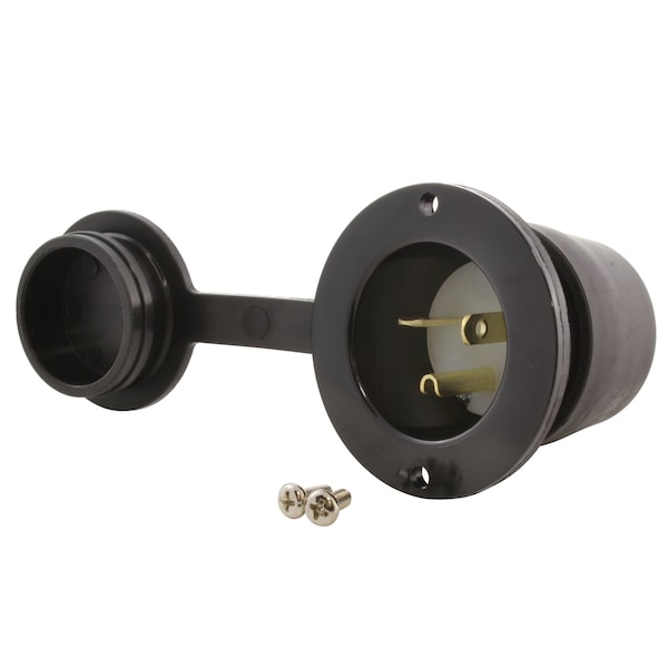 Ac Works 20 Amp 250 Volt NEMA 6-20P Flanged Power Input Inlet with Covers - ASIN620P-WC
