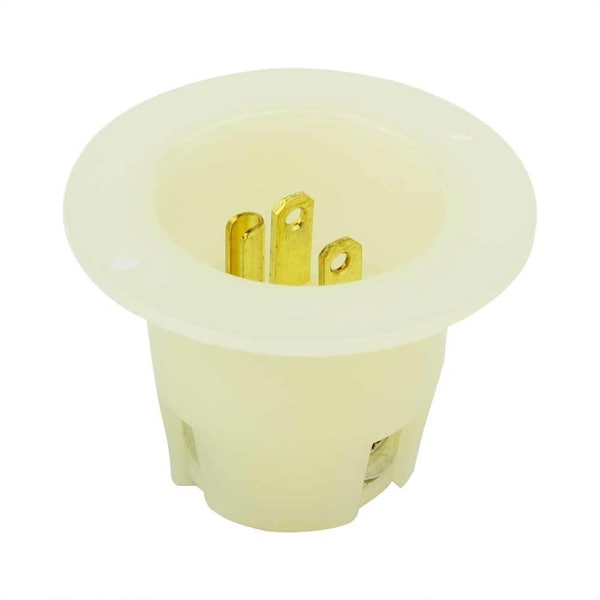 Superior Electric Straight Flanged Inlet 3 Wire, 20 Amps, 250V, NEMA 6-20P - YGF130