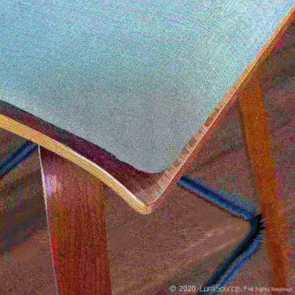 Lumisource Folia Counter Stool in Walnut Wood and Light Grey Fabric, PK 2 - B26-FOLIAX WLGY2
