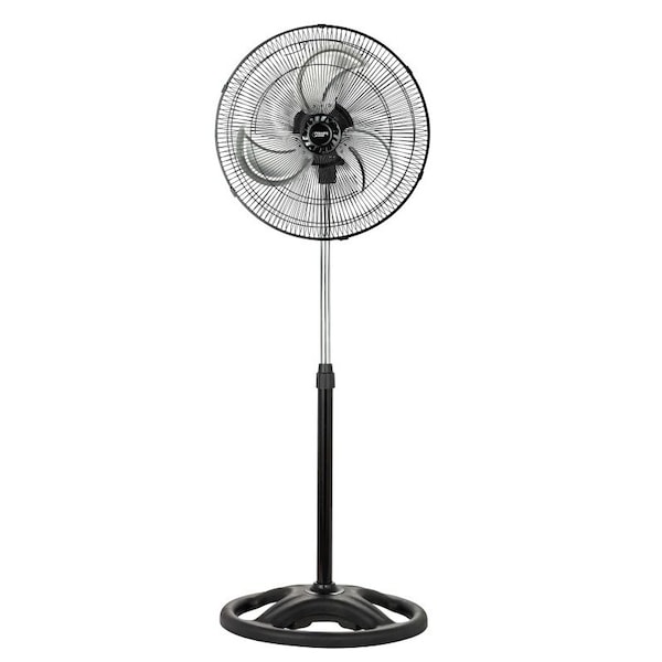 Powerzone PowerZone CZHVP18EXP High-Velocity Pedestal Fan, 3-Blade, 3-Speed, 120 V, Black - CZHVP18EXP