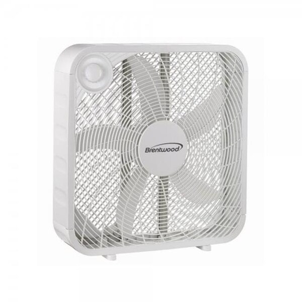 Gizmo 20 in. Slim Compact 3 Speed High Velocity 5 Blade Box Fan; White - GI99290