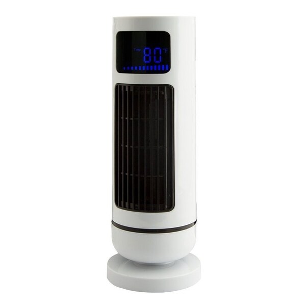 Powerzone 12 in USB Oscillating Tower Fan, 5 V, 3-Speed, 60 deg Rotating, White - TF-180R-R