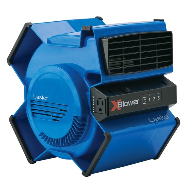 Almo 6-Position Utility Blower Fan with Accessory Outlet, USB Ports, and Circuit Breaker - X12905