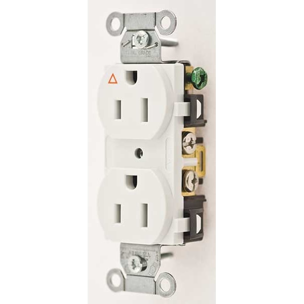 Hubbell 15A Duplex Receptacle 125VAC 5-15R WH - IG15CRWHI