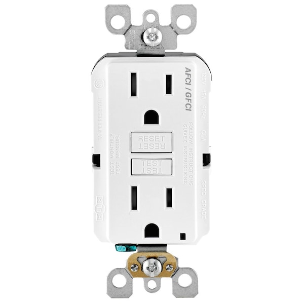 Leviton OUTLET DUPLX WH 15A 125V - 112-AGTR1-00W