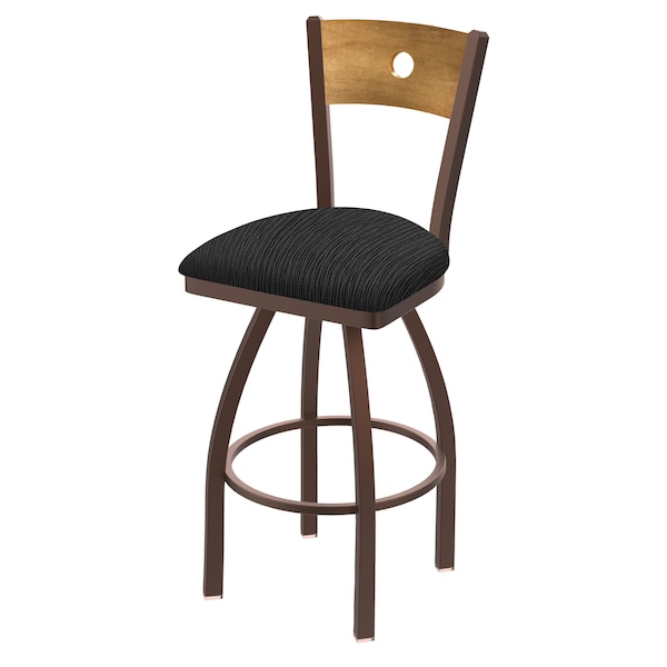 Holland Bar Stool Co 25" Swivel Counter Stool, Bronze Finish, Med Back, Graph Coal Seat - 83025BZMEDMPLB018