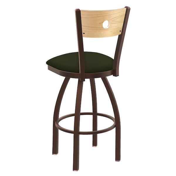 Holland Bar Stool Co 25" Swivel Counter Stool, Bronze Finish, Nat Back, Canter Pine Seat - 83025BZNATMPLB010