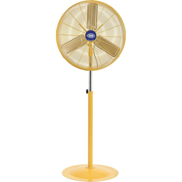 Global Industrial Deluxe Oscillating Pedestal Fan, 30 Diameter, Safety Yellow, 1/2HP, 10000CFM - 652299Y