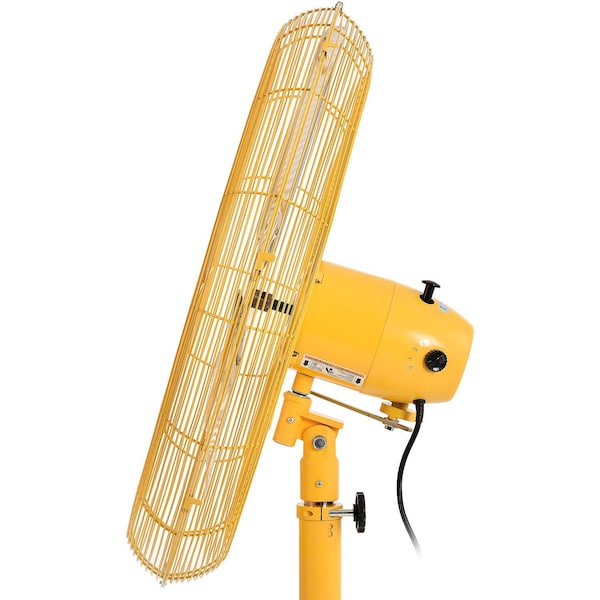 Global Industrial Deluxe Oscillating Pedestal Fan, 30 Diameter, Safety Yellow, 1/2HP, 10000CFM - 652299Y