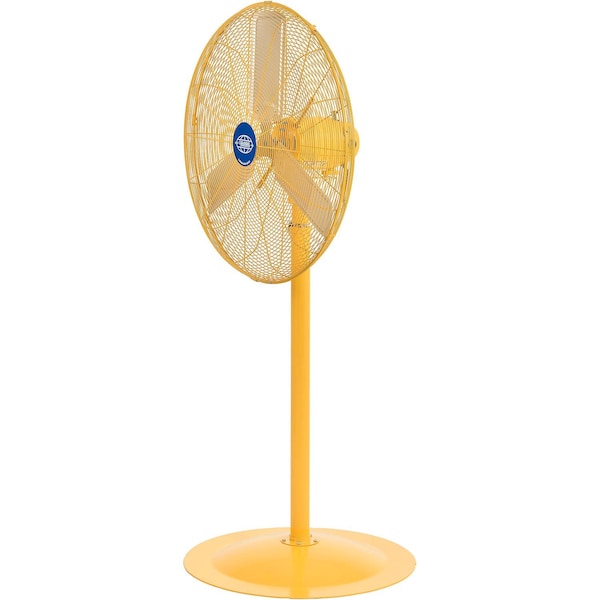 Global Industrial Deluxe Oscillating Pedestal Fan, 30 Diameter, Safety Yellow, 1/2HP, 10000CFM - 652299Y