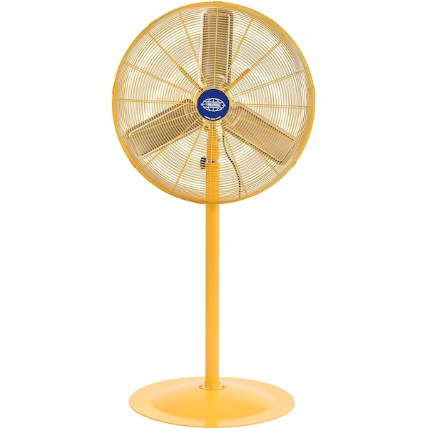 Global Industrial Deluxe Oscillating Pedestal Fan, 30 Diameter, Safety Yellow, 1/2HP, 10000CFM - 652299Y