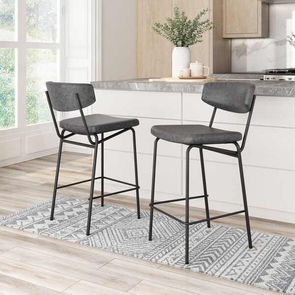 Zuo Modern Charon Counter Stool Set Of 2 Vintage Black - 110263