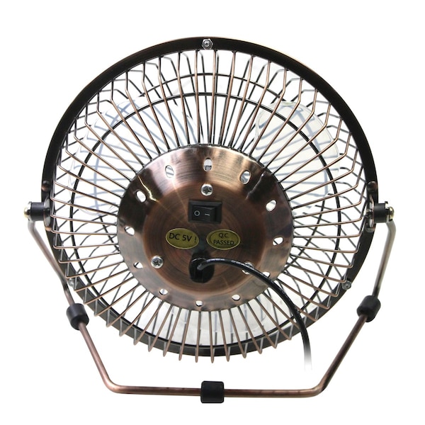 Maxx Air Desk Fan, Table Fan, Portable Fan, USB Fan, 1 Speeds, Copper, Desk Fan, AC Adapter - HVDF6UPS