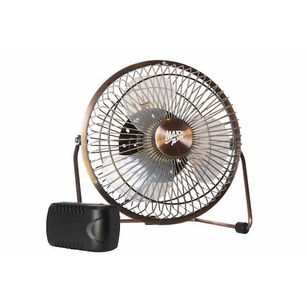 Maxx Air Desk Fan, Table Fan, Portable Fan, USB Fan, 1 Speeds, Copper, Desk Fan, AC Adapter - HVDF6UPS