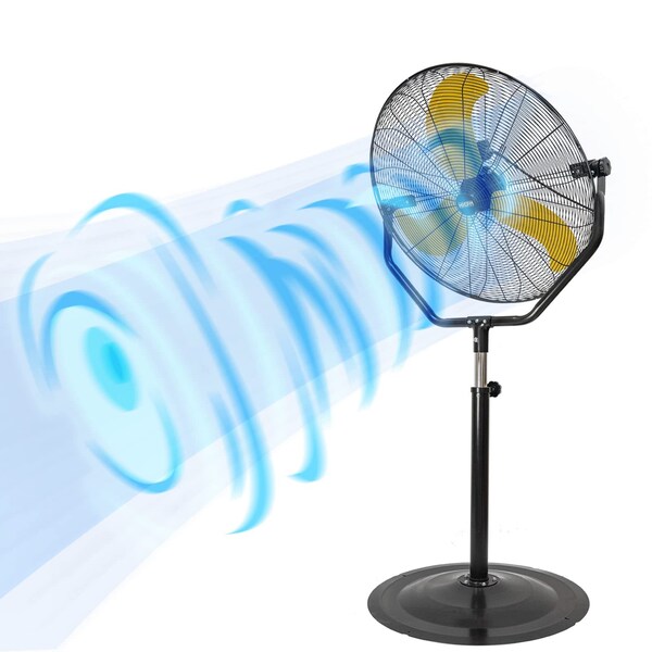 Edendirect 30 in. 3 Speeds Pedestal Fan in Yellow with Powerful 1/3 Motor - IR-FANP30T