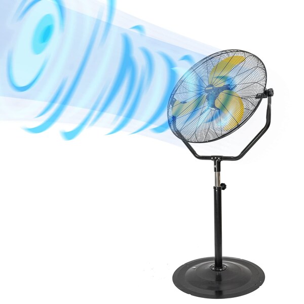 Edendirect 30 in. 3 Speeds Pedestal Fan in Yellow with Powerful 1/3 Motor - IR-FANP30T