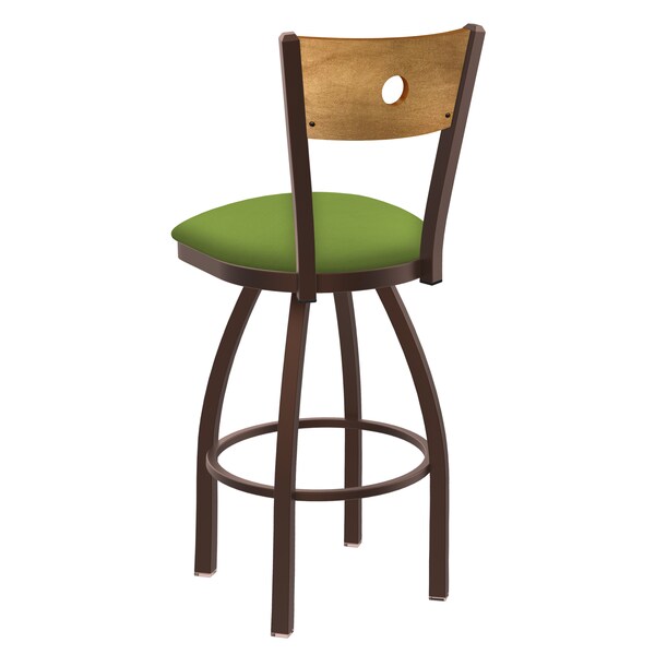 Holland Bar Stool Co 25" Swivel Counter Stool, Bronze Finish, Med Back, Canter Kiwi Green Seat - 83025BZMEDMPLB009