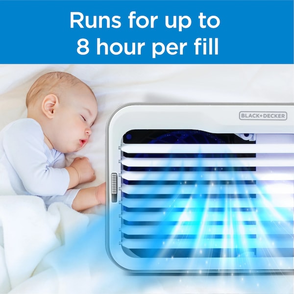 Black & Decker Desktop Air Cooler, Personal Portable Fan, 3-Speeds, Evaporative Air Cooler with 0.5L Water Tank - BDMC10