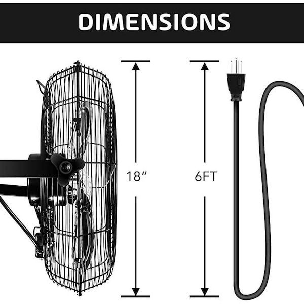 Simple Deluxe 18 inch Wall-Mount Fan 2 Pack, 2PK - HIFANXWALLMOUNT18X2