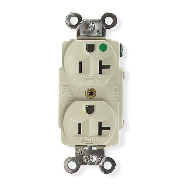 Hubbell 20A Duplex Receptacle 125VAC 5-20R IV - HBL8300I