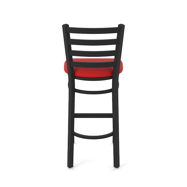 Holland Bar Stool Co 25" Stationary Counter Stool, Black Wrinkle, Canter Red Seat - 40025BW011