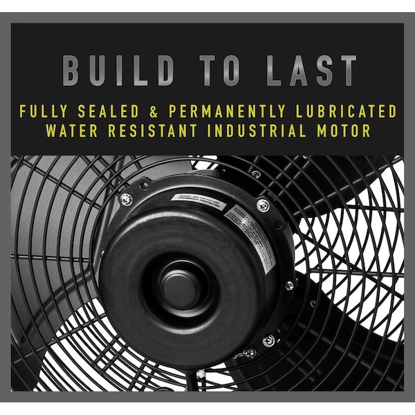 Iliving Black 14 in. Wall Mounted Variable Speed Indoor/Outdoor Weatherproof Fan - ILG8E14-15