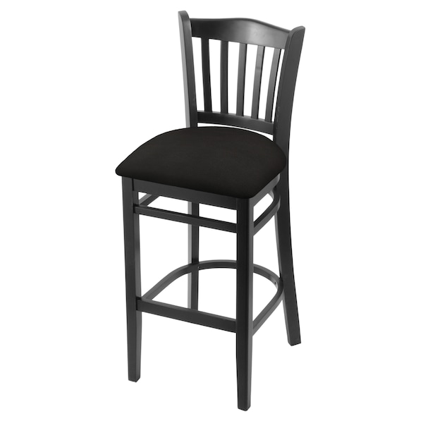 Holland Bar Stool Co 25" Counter Stool, Black Finish, Canter Espresso Seat - 312025BLK003