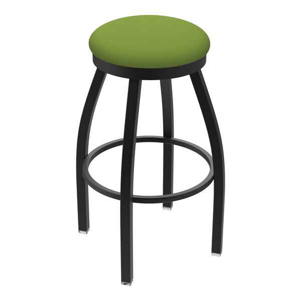 Holland Bar Stool Co 25" Swivel Counter Stool, Black Wrinkle, Canter Kiwi Green Seat - 80225BW009