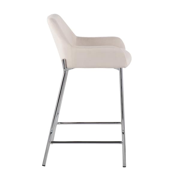 Lumisource Daniella Fixed-Height Counter Stool - Set of 2 PR - B24-DNLA2 CHRMCR2