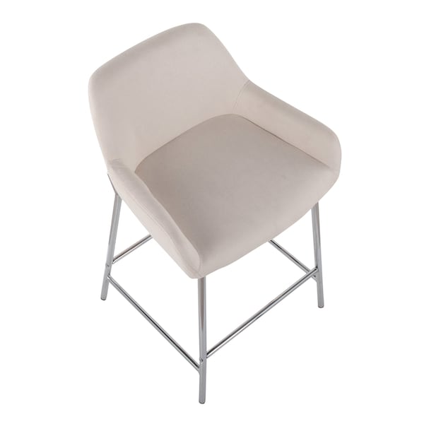 Lumisource Daniella Fixed-Height Counter Stool - Set of 2 PR - B24-DNLA2 CHRMCR2