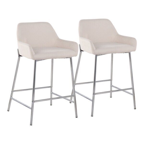 Lumisource Daniella Fixed-Height Counter Stool - Set of 2 PR - B24-DNLA2 CHRMCR2