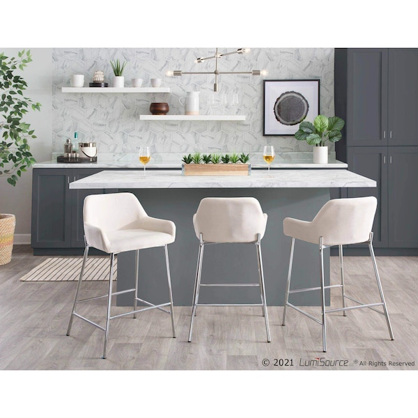 Lumisource Daniella Fixed-Height Counter Stool - Set of 2 PR - B24-DNLA2 CHRMCR2
