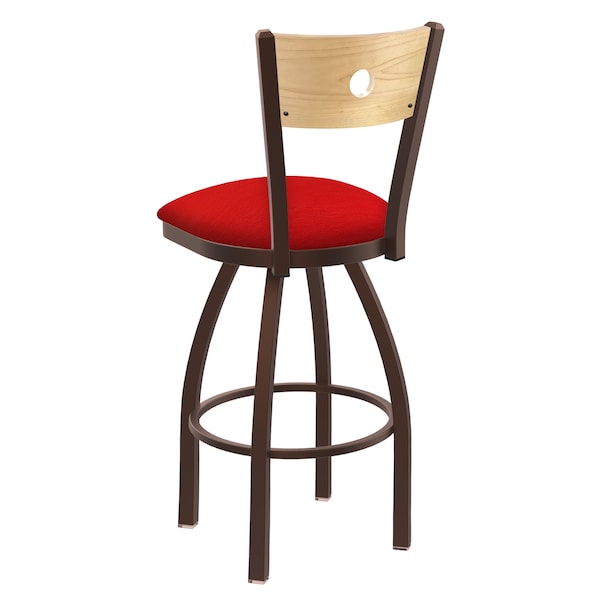 Holland Bar Stool Co 25" Swivel Counter Stool, Bronze Finish, Nat Back, Canter Red Seat - 83025BZNATMPLB011